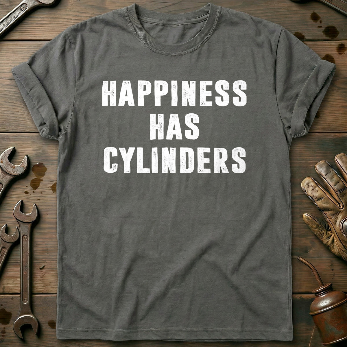 Charcoal - HAPPINESS HAS CYLINDERS 028 T Shirt