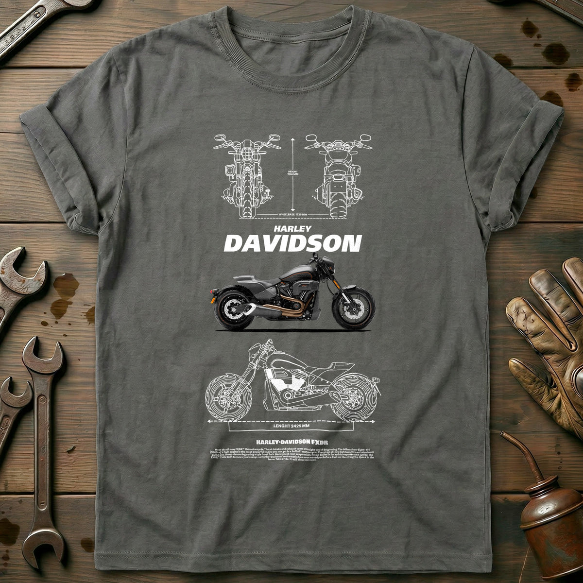 Charcoal - HARLEY FXDR 2 T Shirt