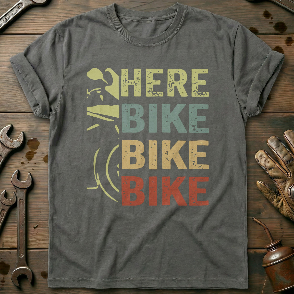 Charcoal - HERE BIKE BIKE BIKE 026 T Shirt