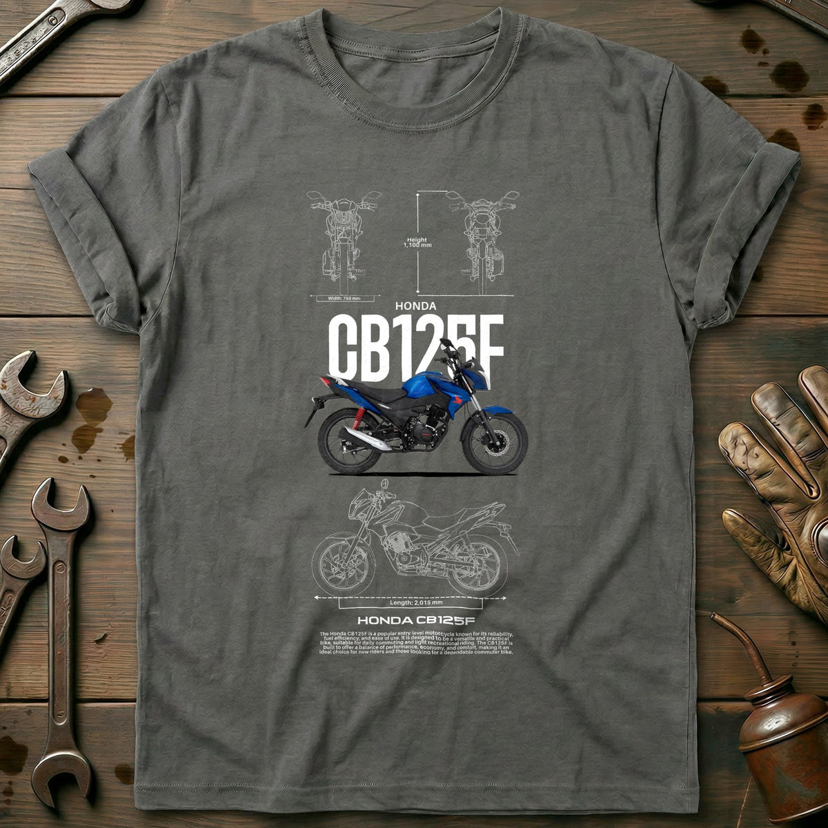 Charcoal - HONDA CB125F T Shirt