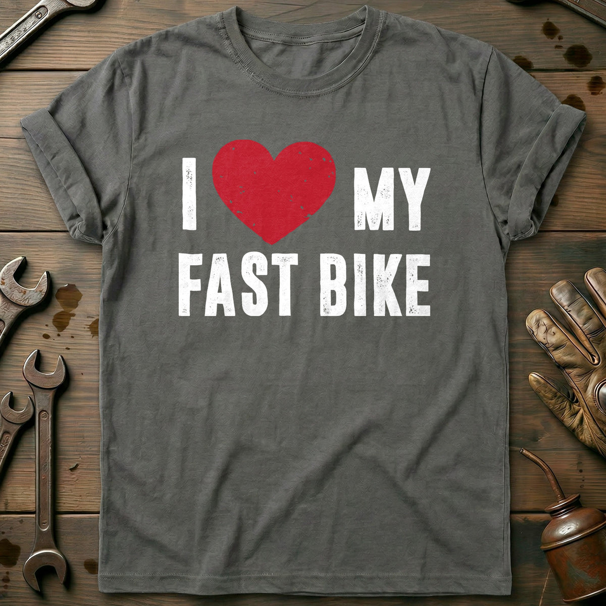 Charcoal - I LOVE MY FAST BIKE 028 T Shirt