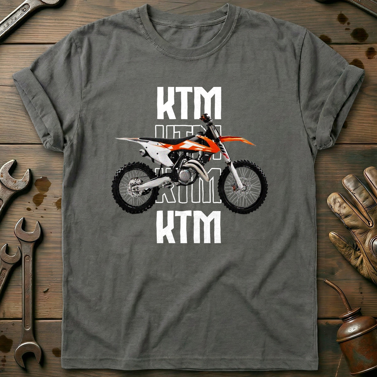 Charcoal - KTM MOTOCROS WHITE 028 T Shirt
