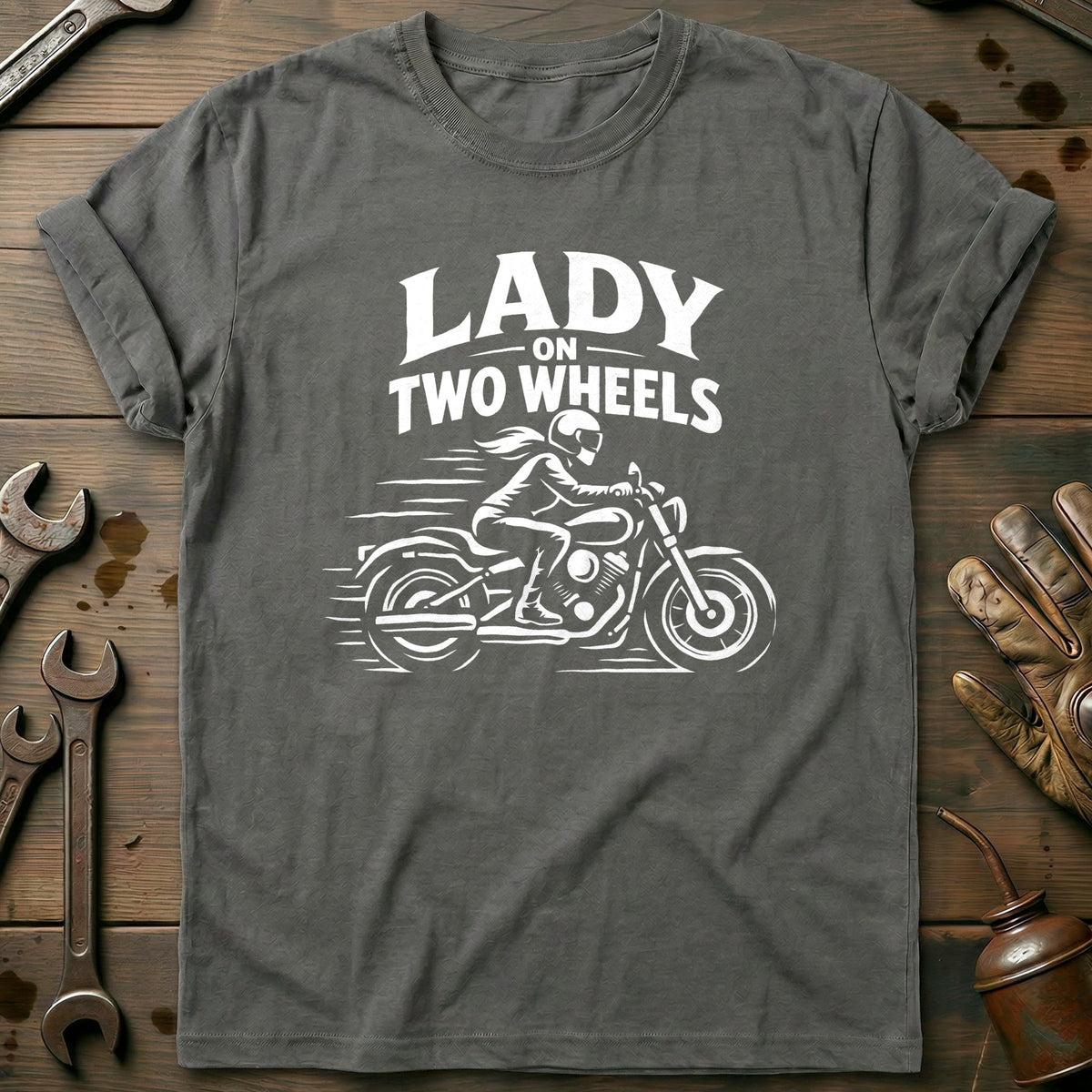 Charcoal - LADY TWO WHEELS 026 T Shirt