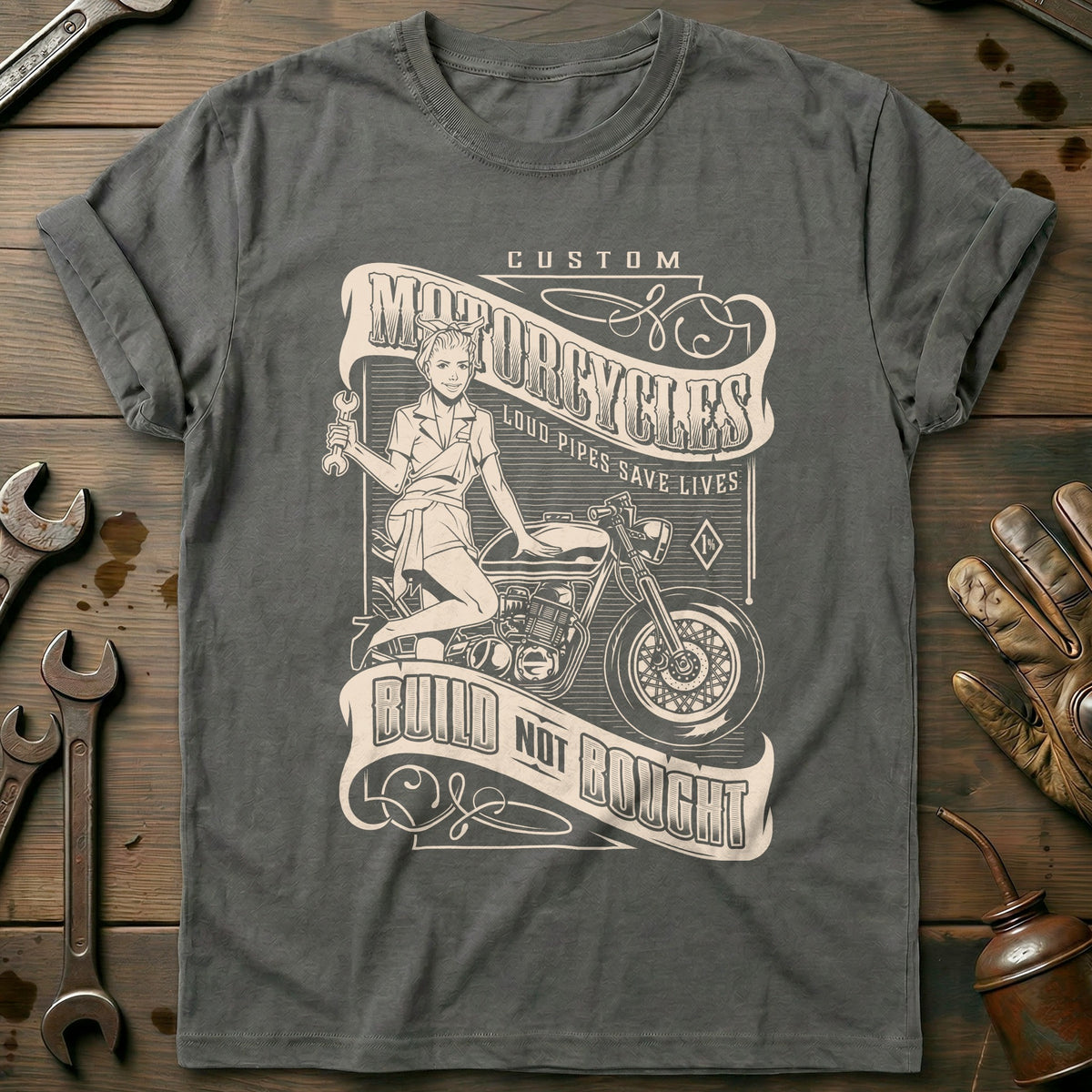 Charcoal - Mechanic Girl T-Shirt