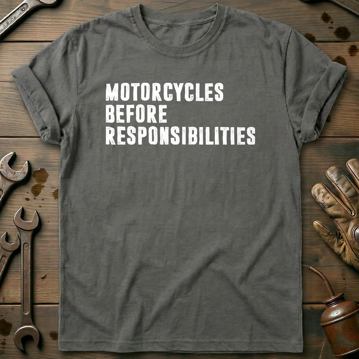 Charcoal - MOTORCYCLE RESPONSIBLITY 026 T Shirt