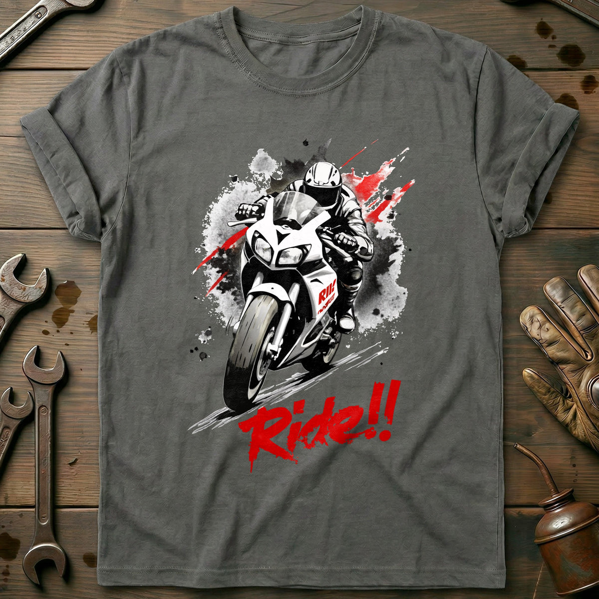 Charcoal - I Like My Motorcycle 25 T Shirt