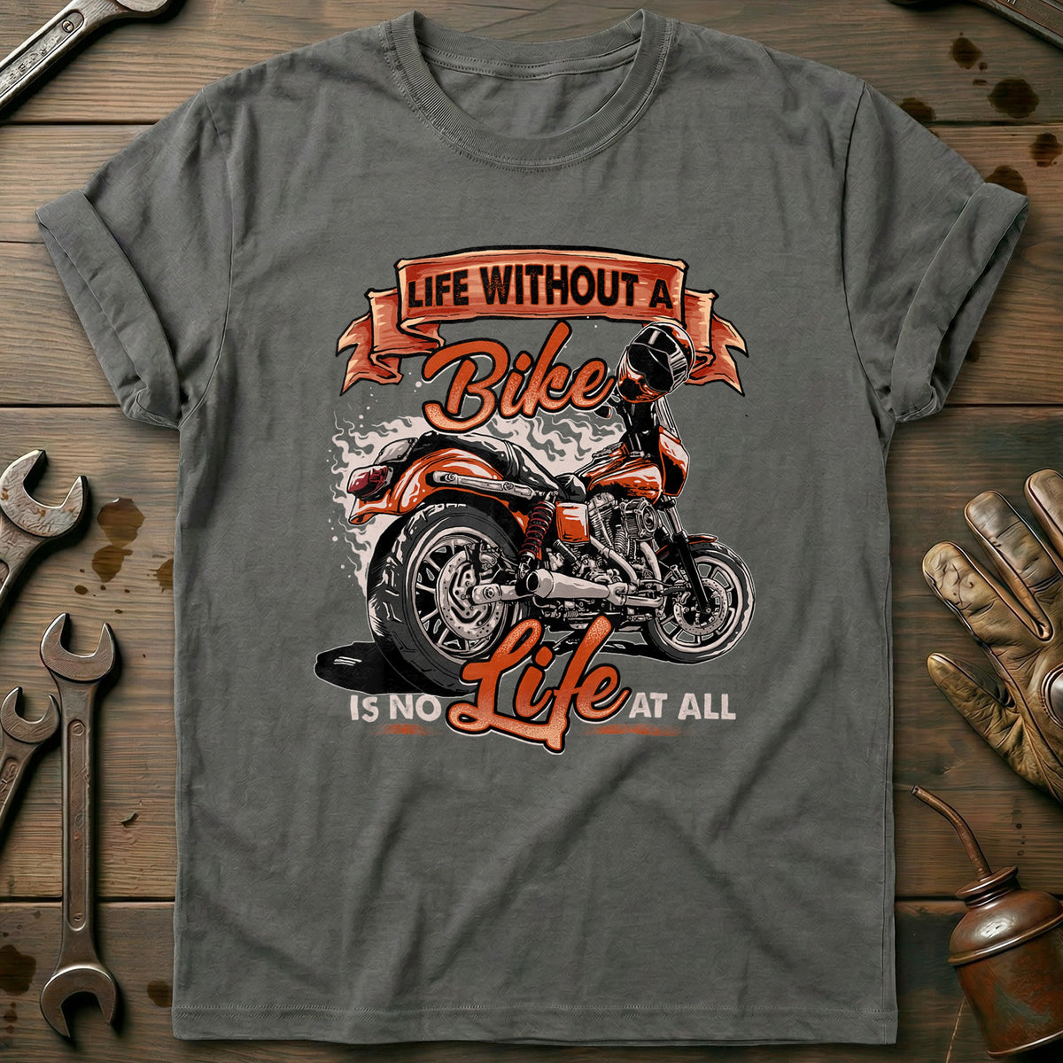 Charcoal - Motorcycle Biker T-Shirt