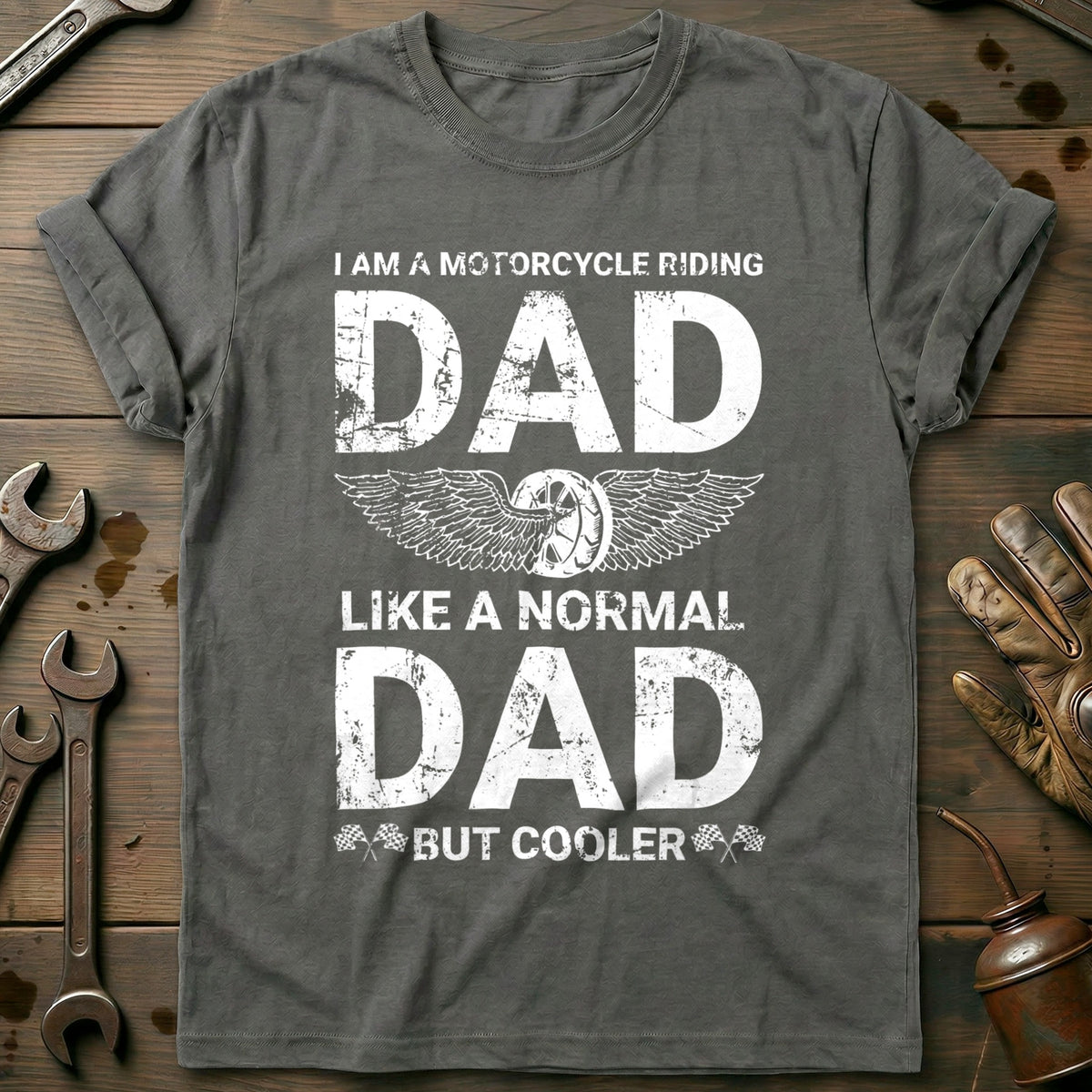 Charcoal - Motorcycle Dad 57 T-Shirt