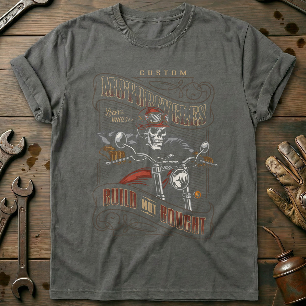 Charcoal - Motorcycle built vintage T Shirt