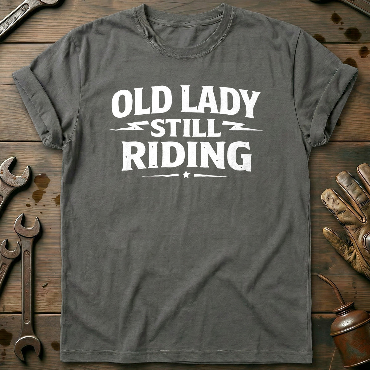Charcoal - OLD LADY STILL RIDING 026 T Shirt