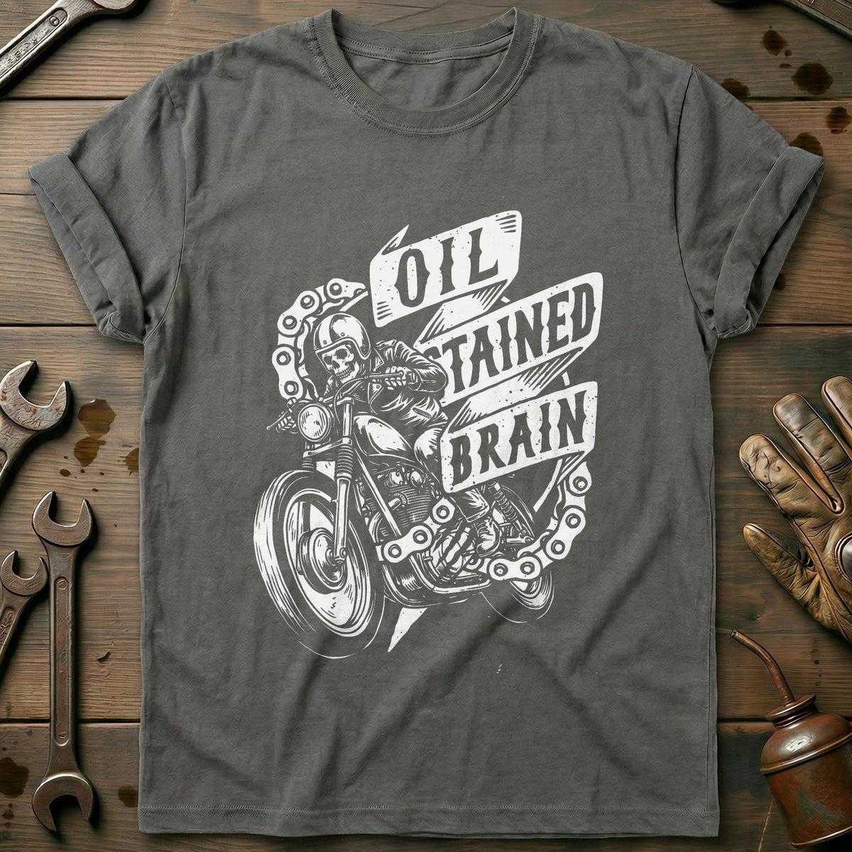 Charcoal - Oil Stained Brain 6 T Shirt