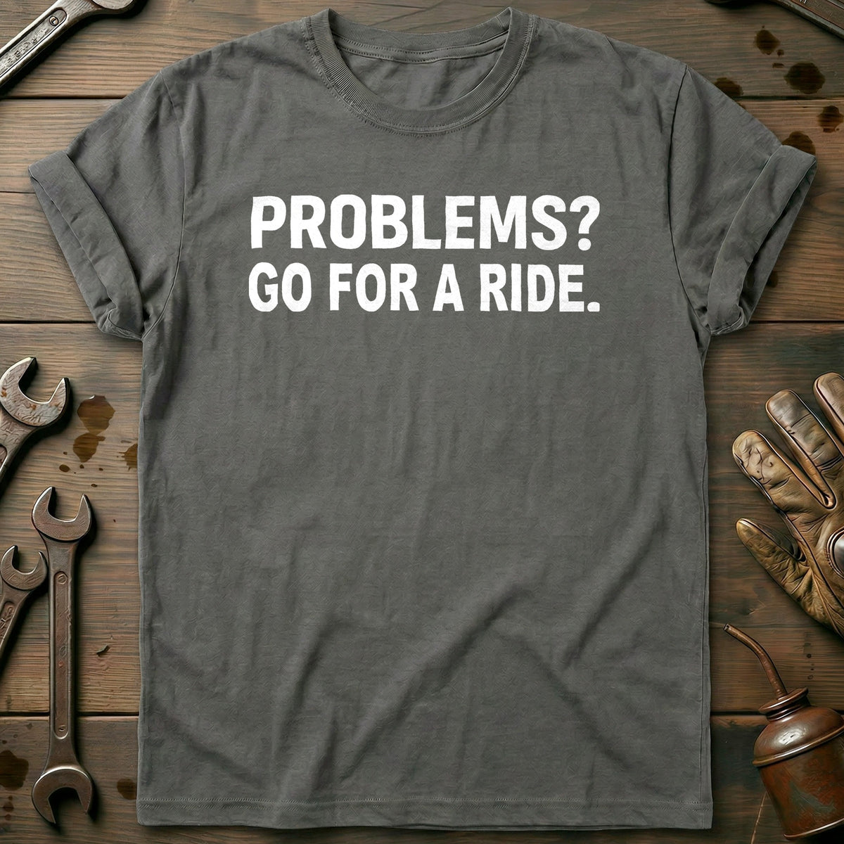 Charcoal - PROBLEMS GO RIDE 026 T Shirt