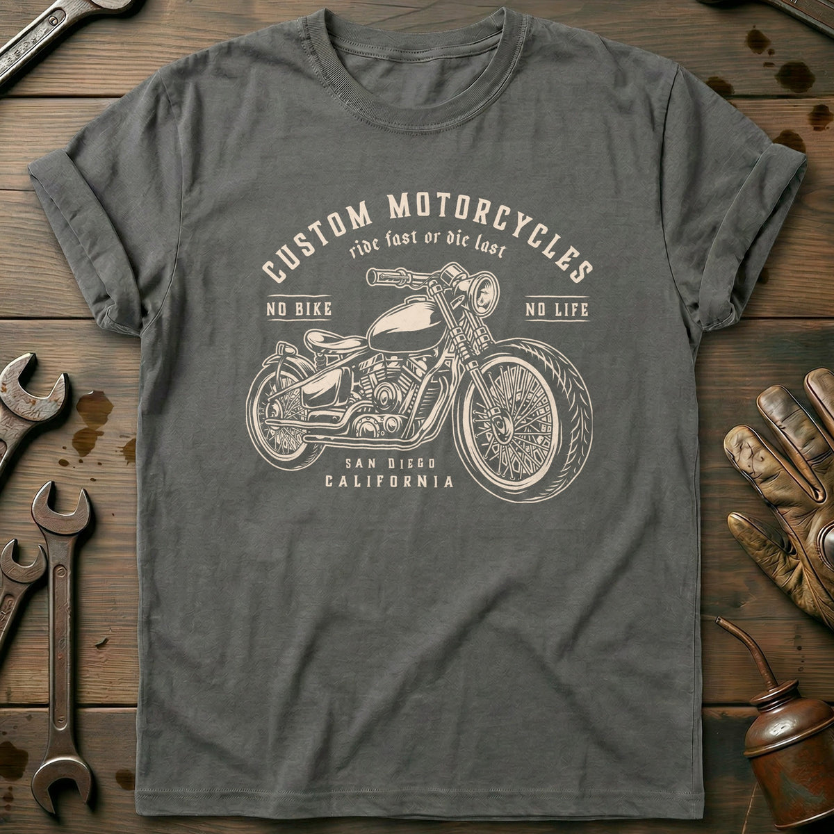 Charcoal - Ride Fast Die T-Shirt