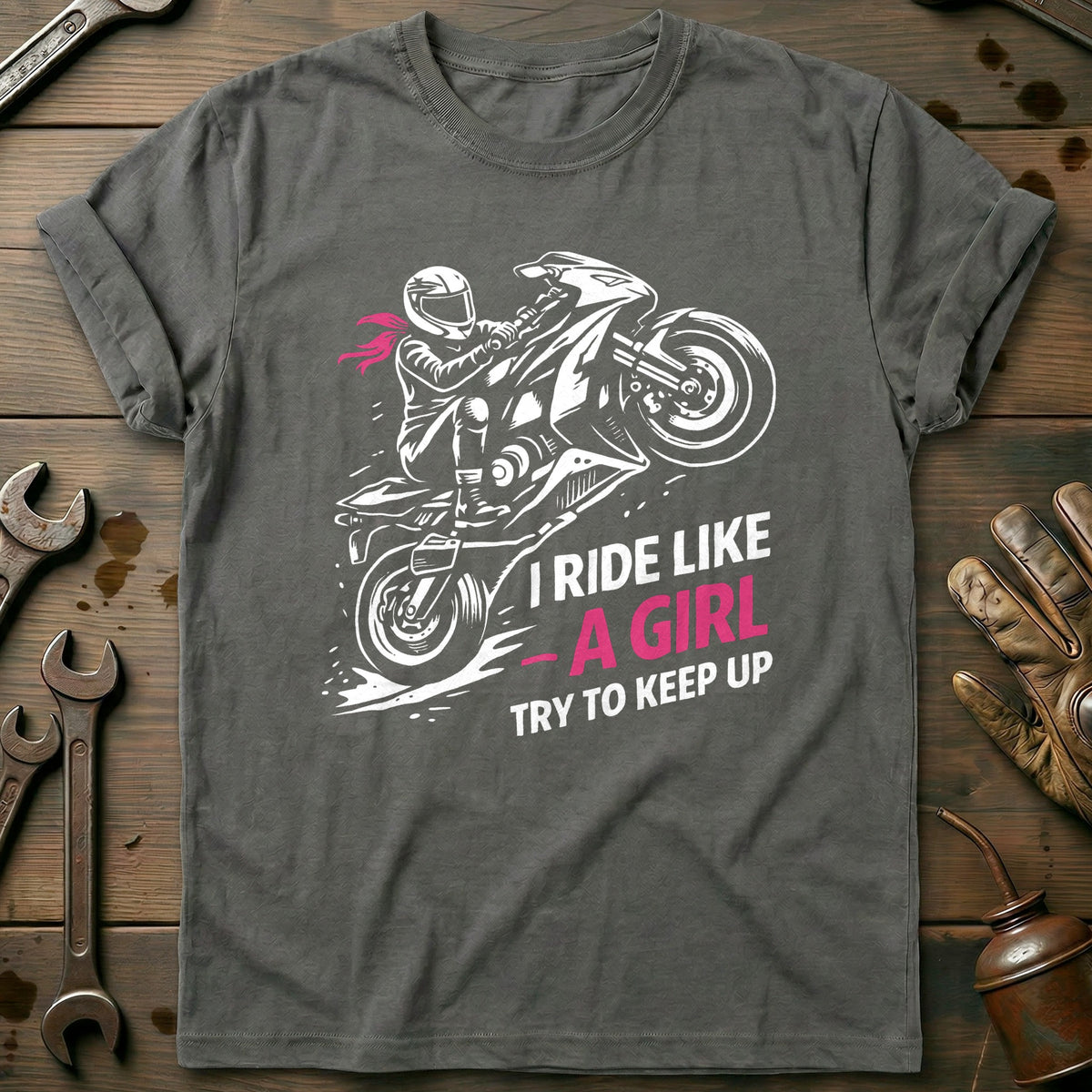Charcoal - RIDE LIKE GIRL 026 T Shirt