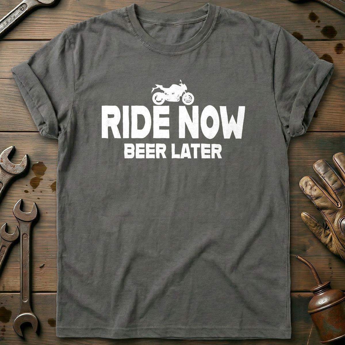 Charcoal - RIDE NOW BEER LATER 026 T Shirt