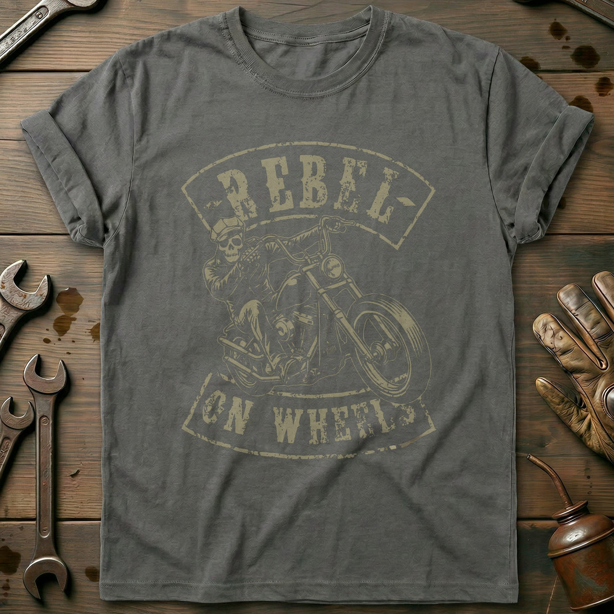 Charcoal - Rebel On Wheels 2 T Shirt