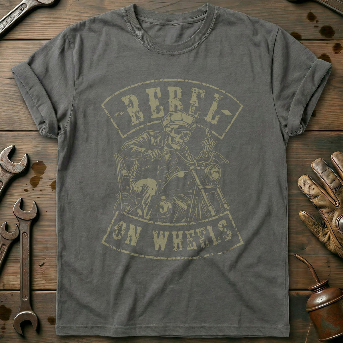 Charcoal - Rebel On Wheels 3 T Shirt