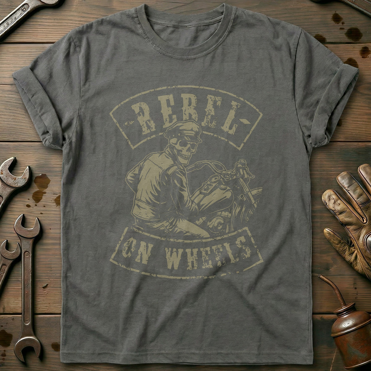 Charcoal - Rebel On Wheels 7 T Shirt