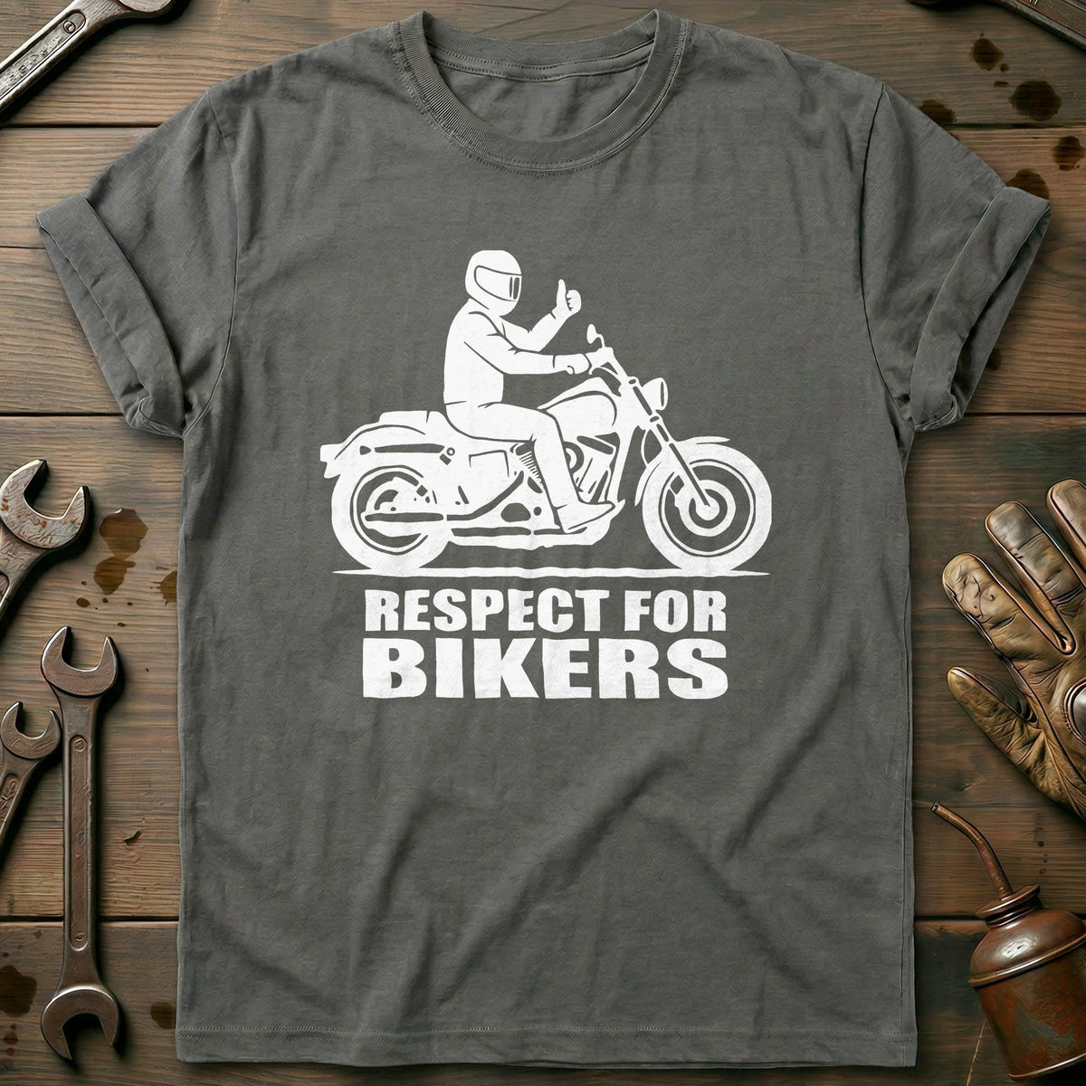 Charcoal - Respect For Bikers 2 T Shirt