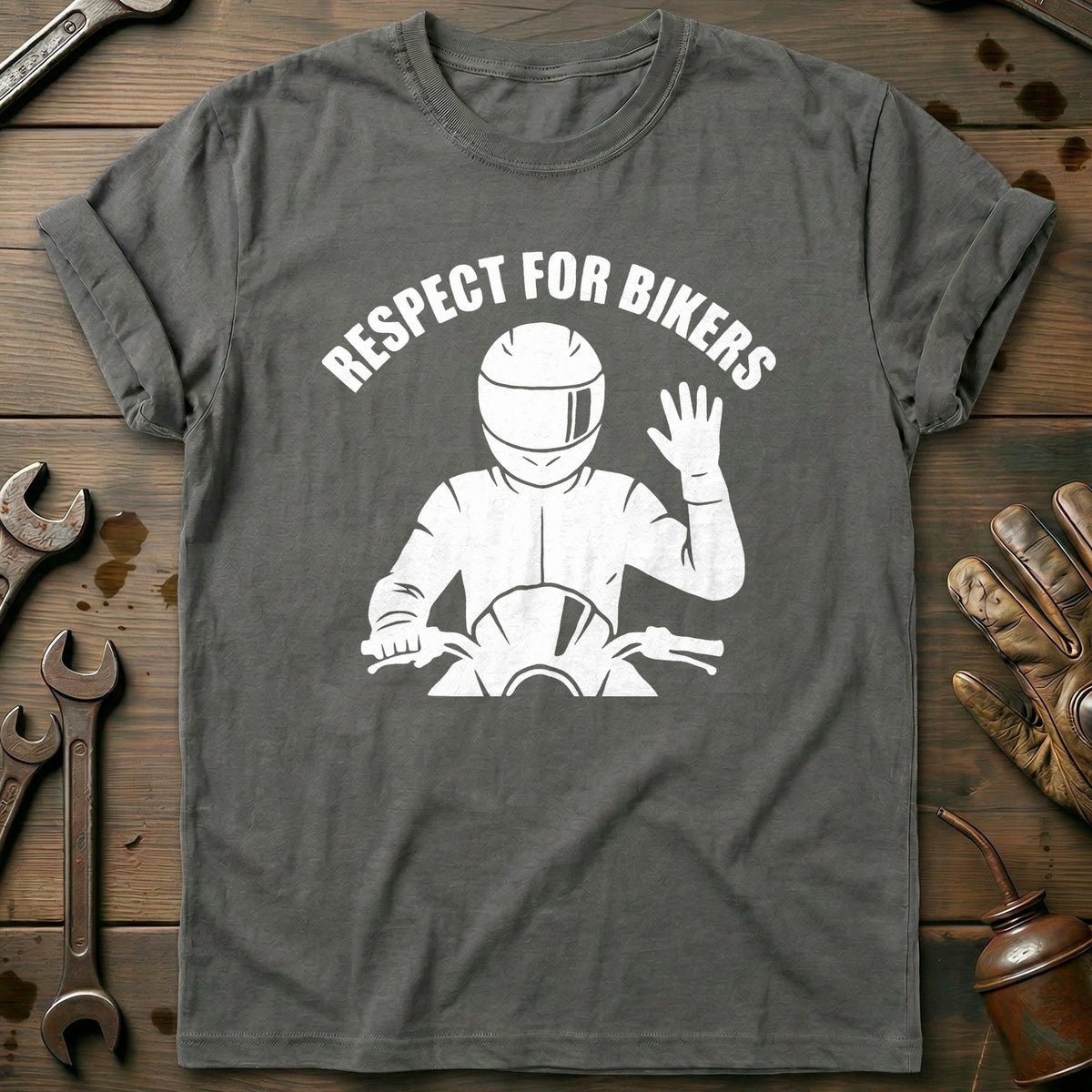 Charcoal - Respect For Bikers 4 T Shirt