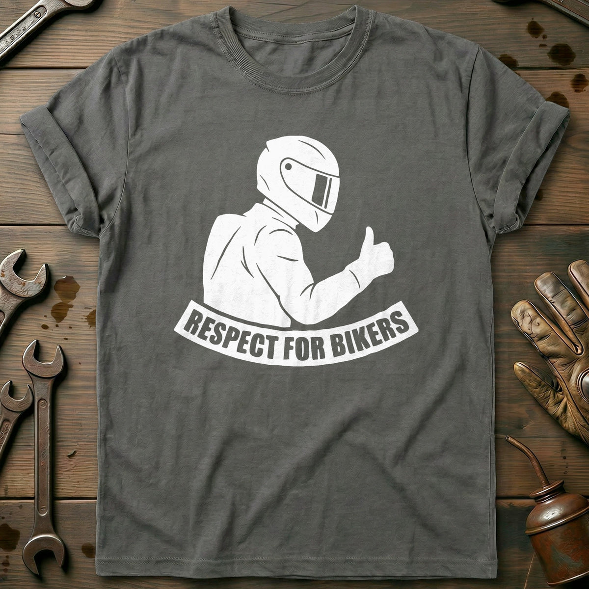 Charcoal - Respect For Bikers 5 T Shirt