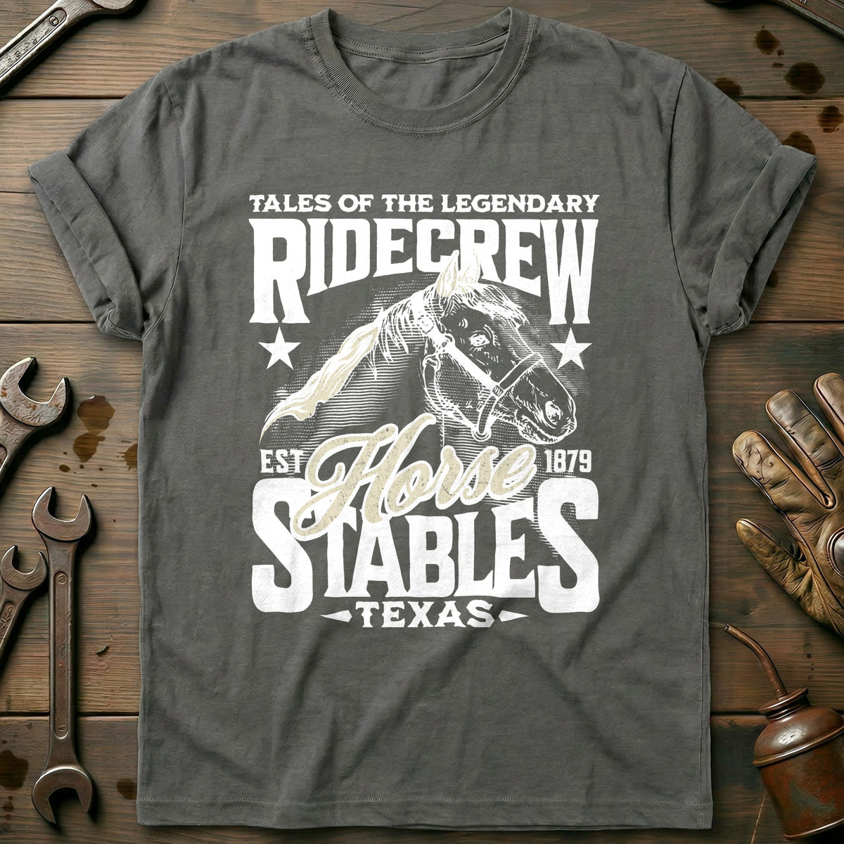 Charcoal - Ridecrew Horse T-Shirt