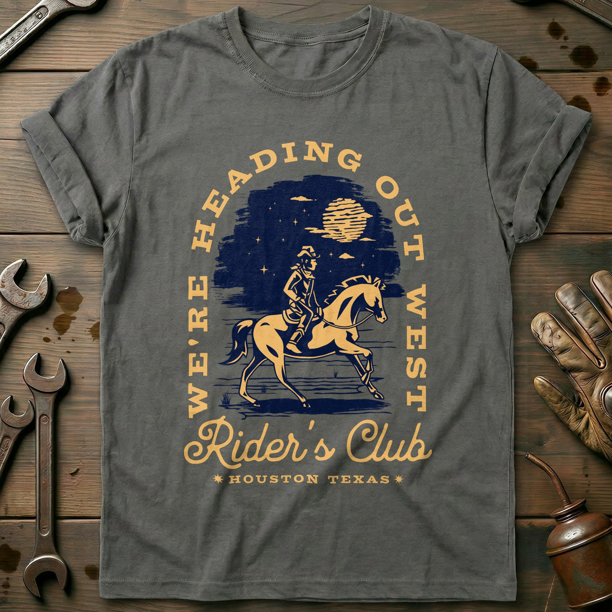 Charcoal - Riders Club Retro T-Shirt