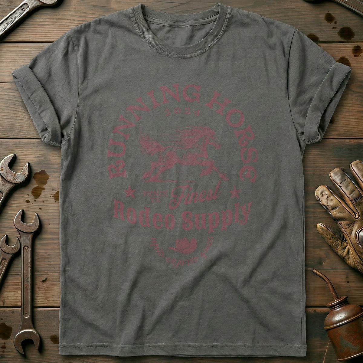 Charcoal - Running Horse - T-Shirt