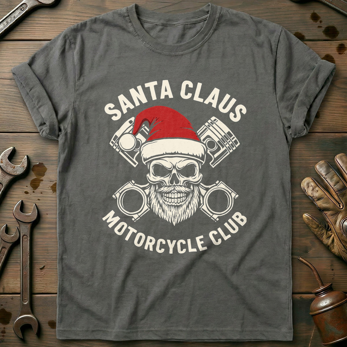 Charcoal - SANTA MOTORCYCLE CLUB T Shirt