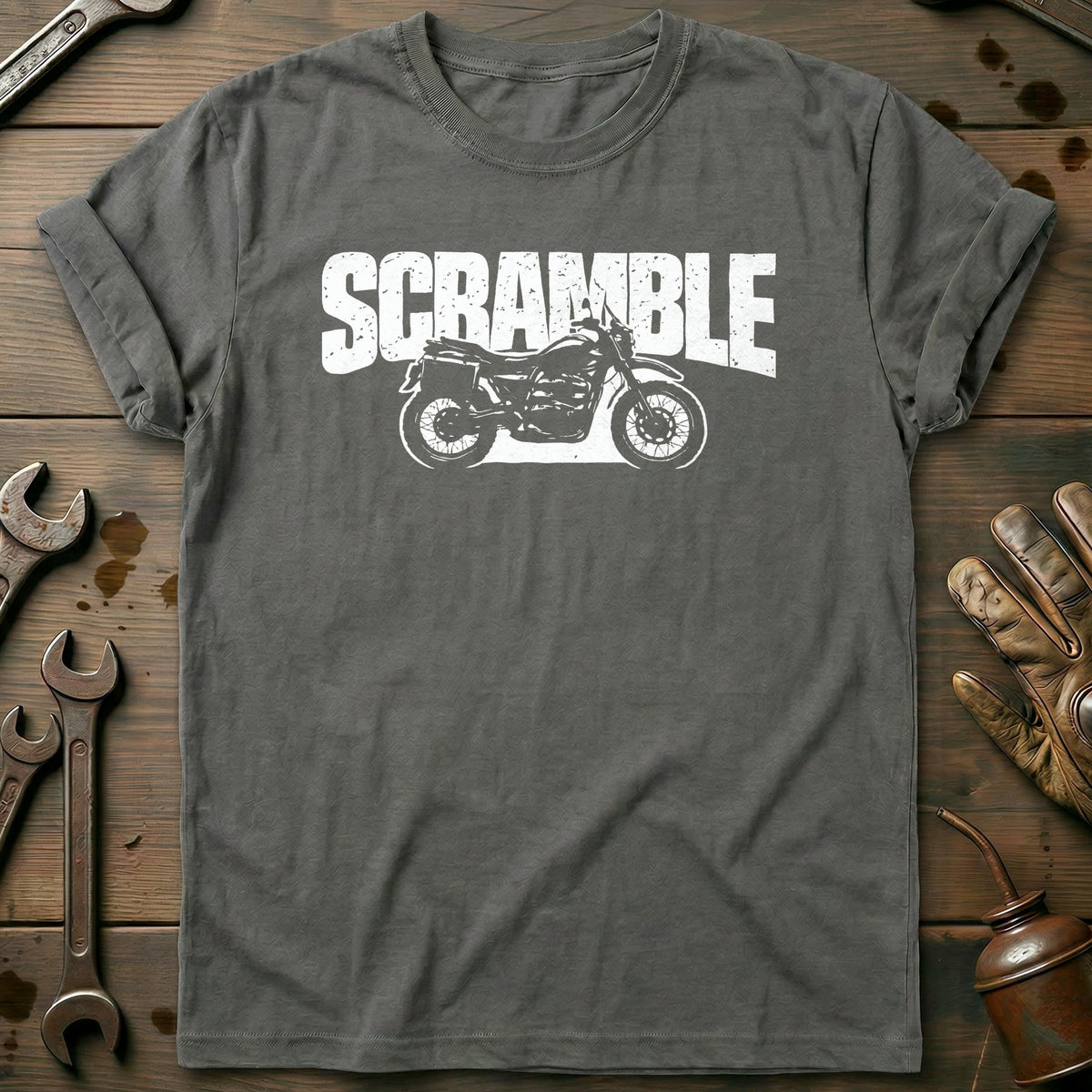 Charcoal - SCAMBLE MOTORCYCLE 026 T Shirt