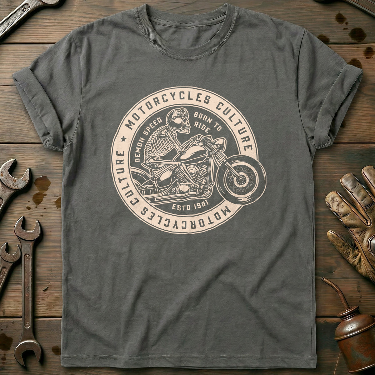 Charcoal - Skeleton Rider T-Shirt