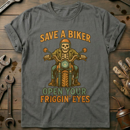 Charcoal - Save A biker 36 T Shirt
