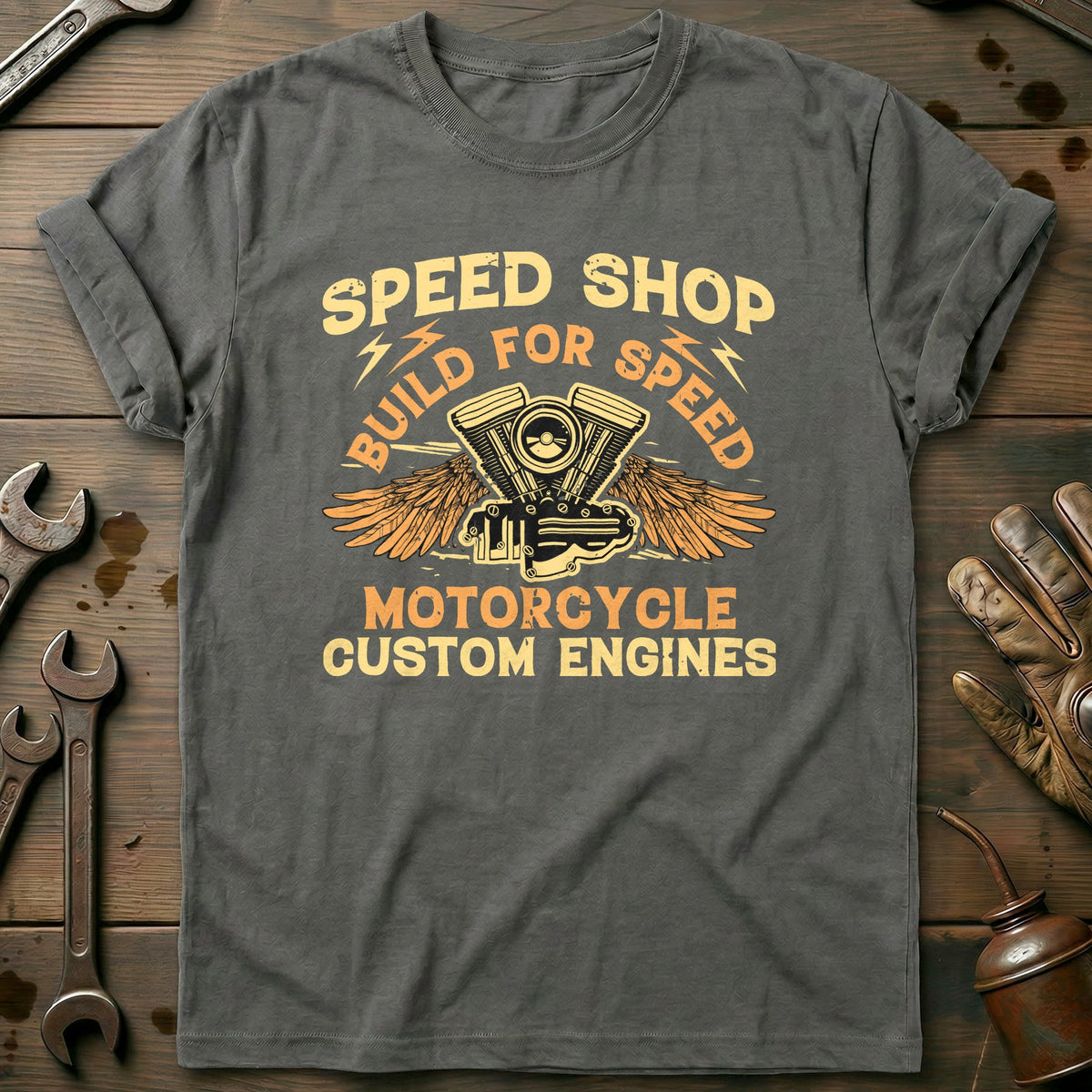 Charcoal - Speed Shop Custom T-Shirt