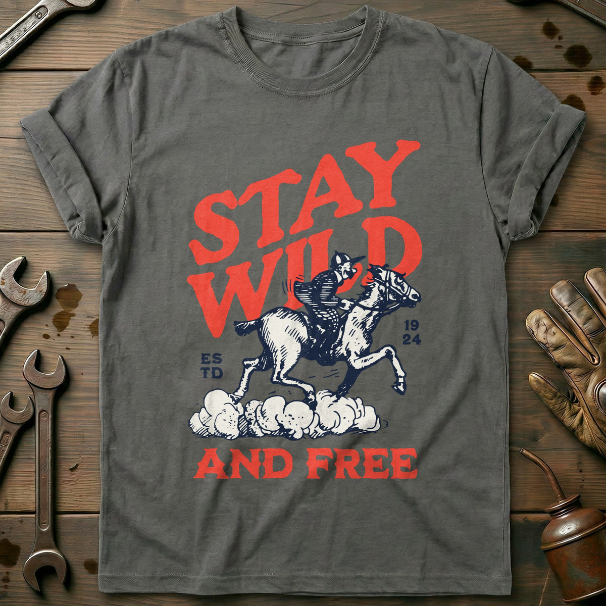 Charcoal - Stay Wild and T-Shirt
