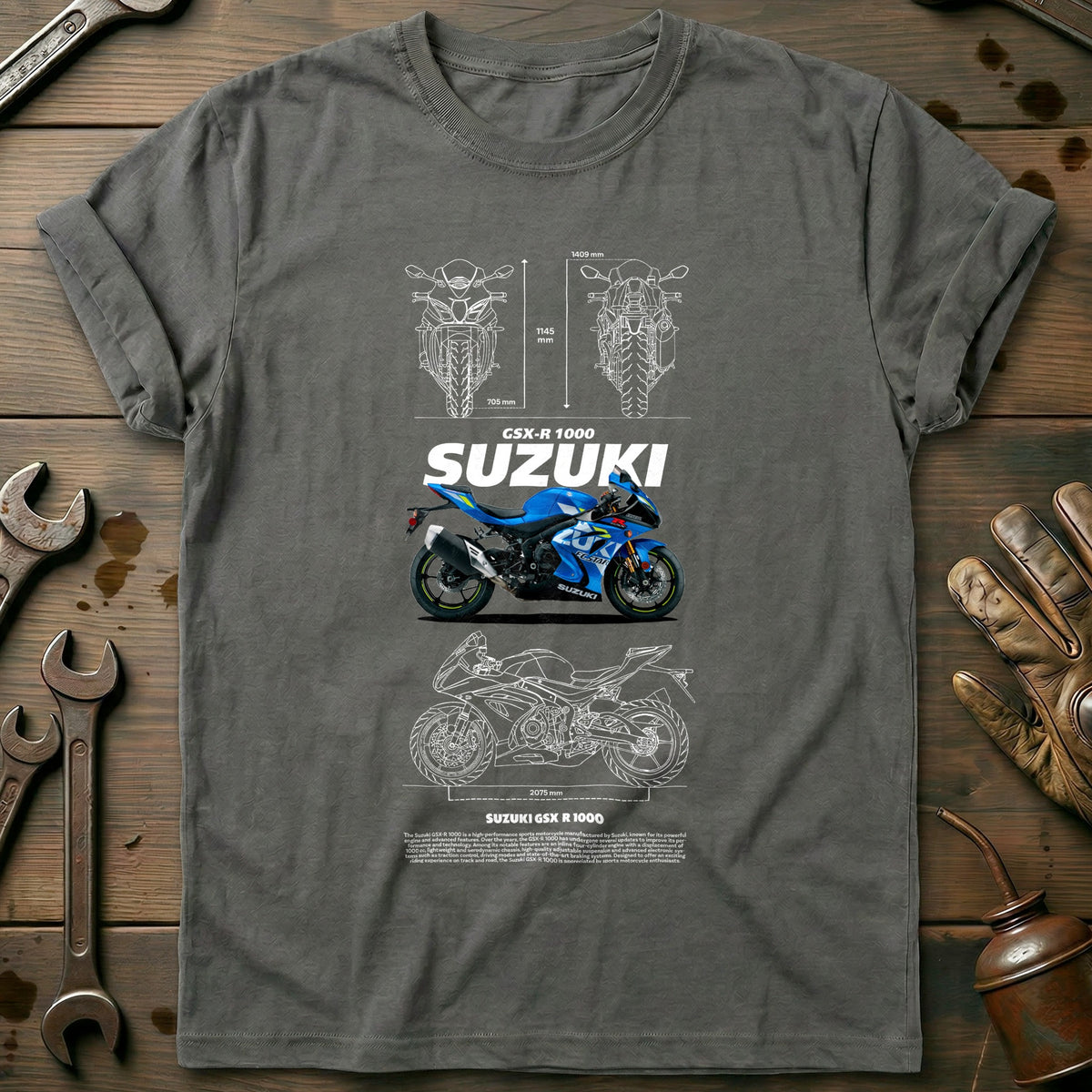 Charcoal - Suzuki GSX-R 1000 2 T Shirt