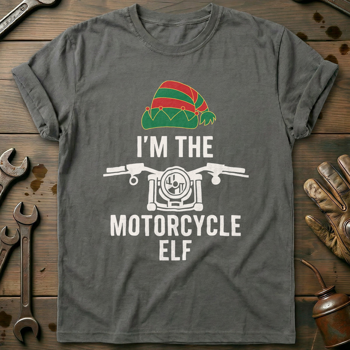Charcoal - THE MOTORCYCLE ELF T Shirt