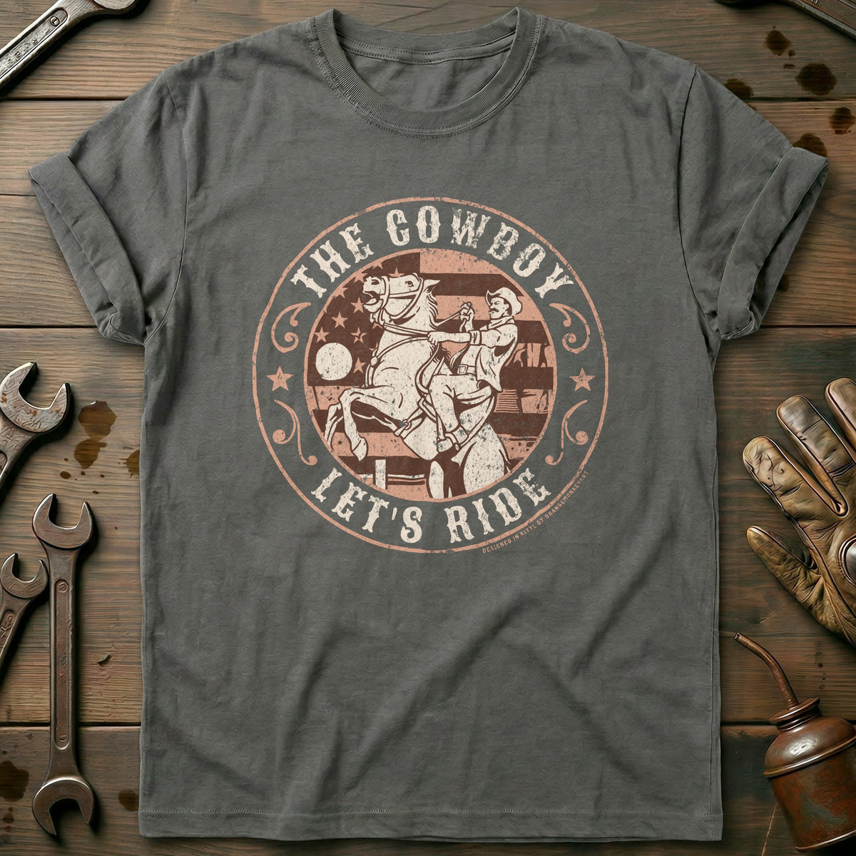 Charcoal - The Cowboy - Lets T-Shirt
