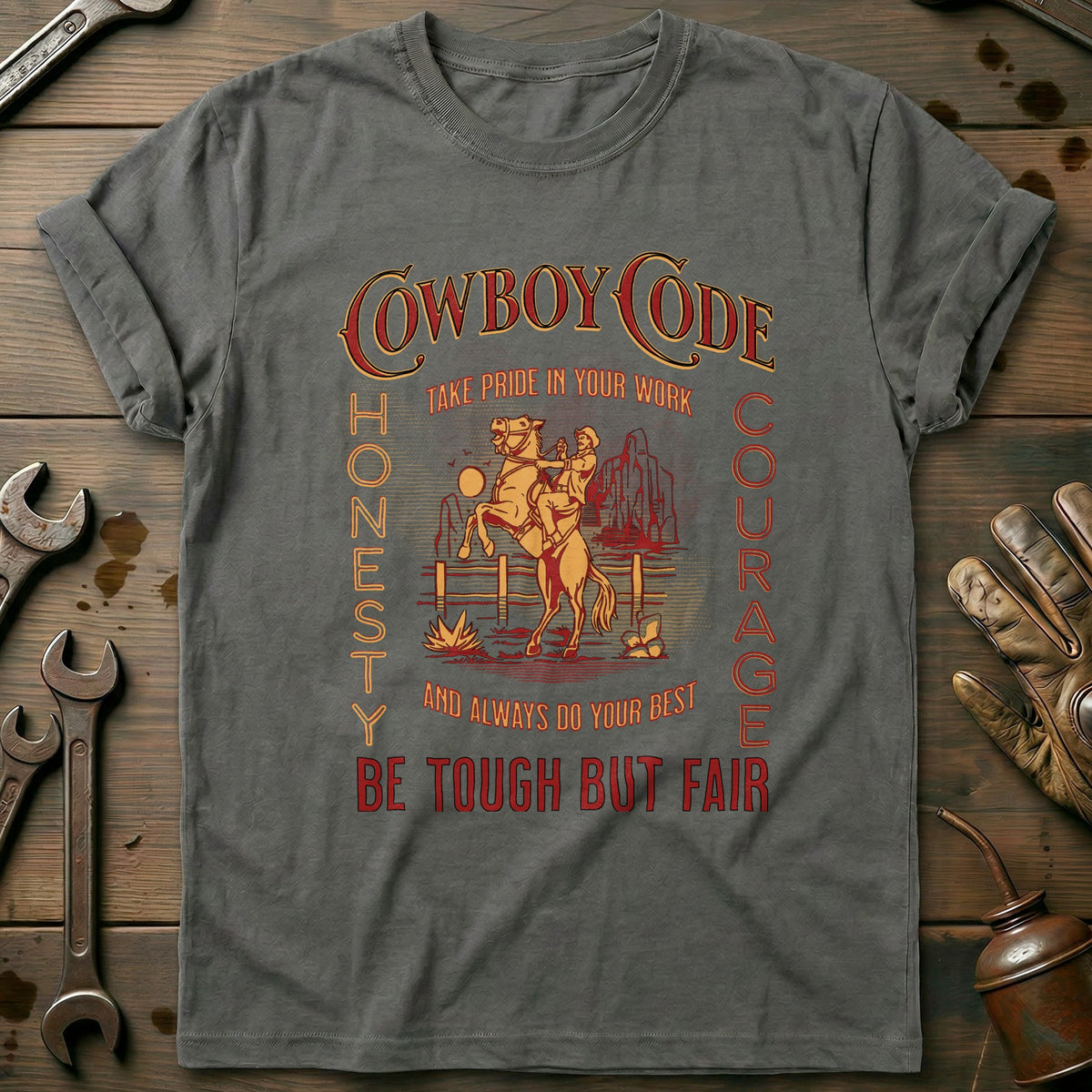 Charcoal - The Cowboy Code - T-Shirt
