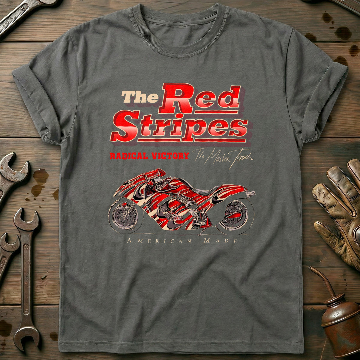 Charcoal - The Red Stripes - T-Shirt