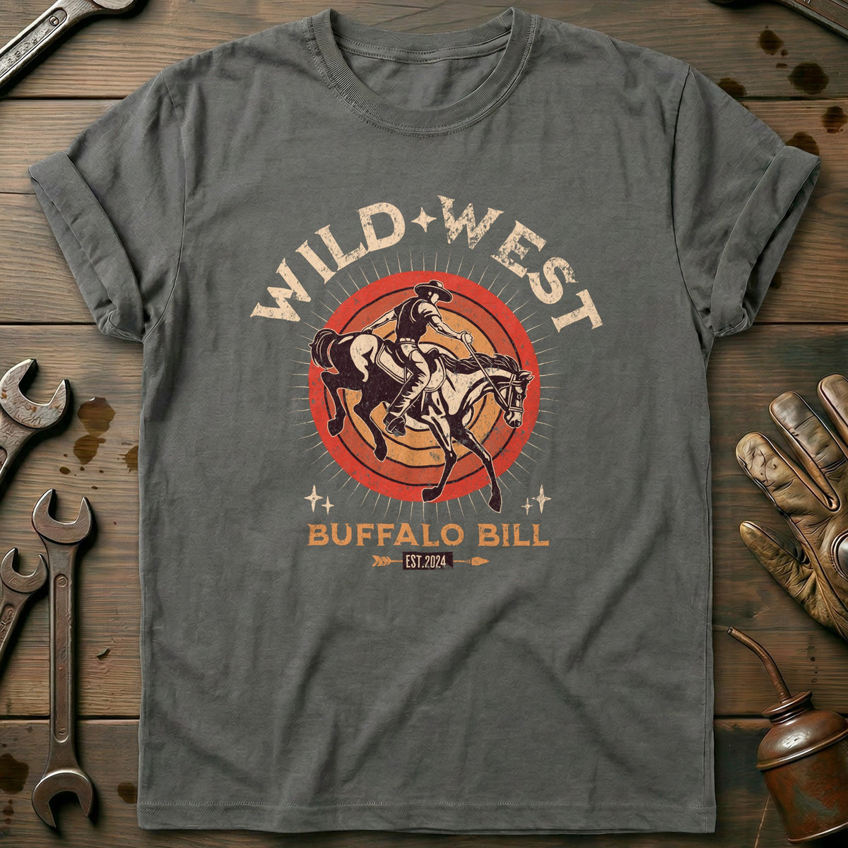 Charcoal - Wild West Buffalo T-Shirt