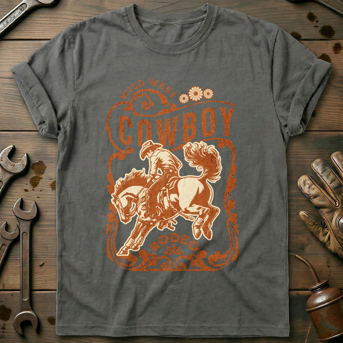 Charcoal - Wild West Cowboy T-Shirt
