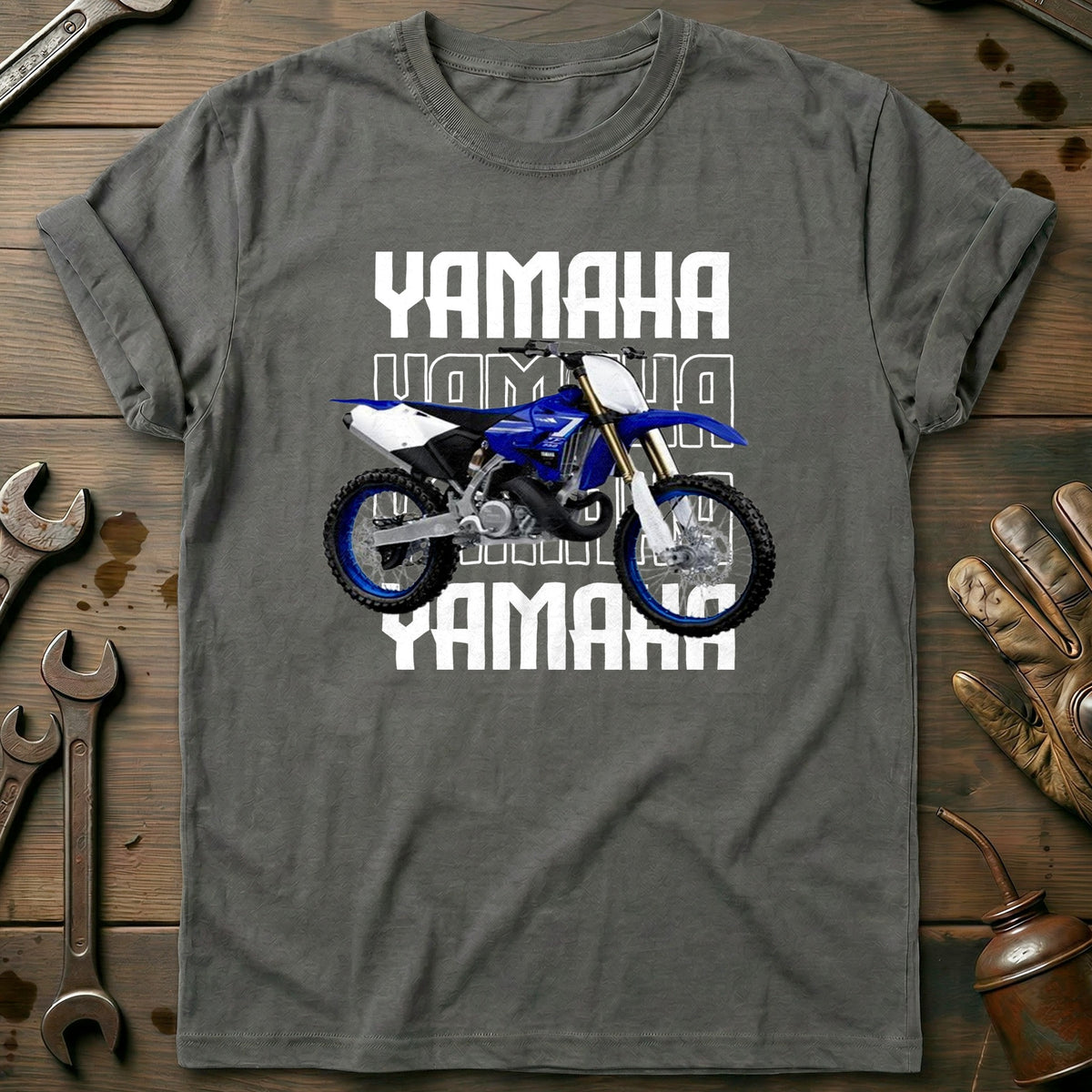 Charcoal - YAMAHA  MOTOCROS  WHITE 028 T Shirt