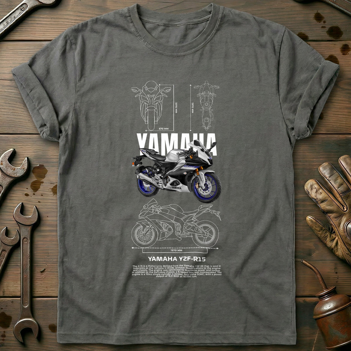 Charcoal - YAMAHA YZF R15 1 T Shirt