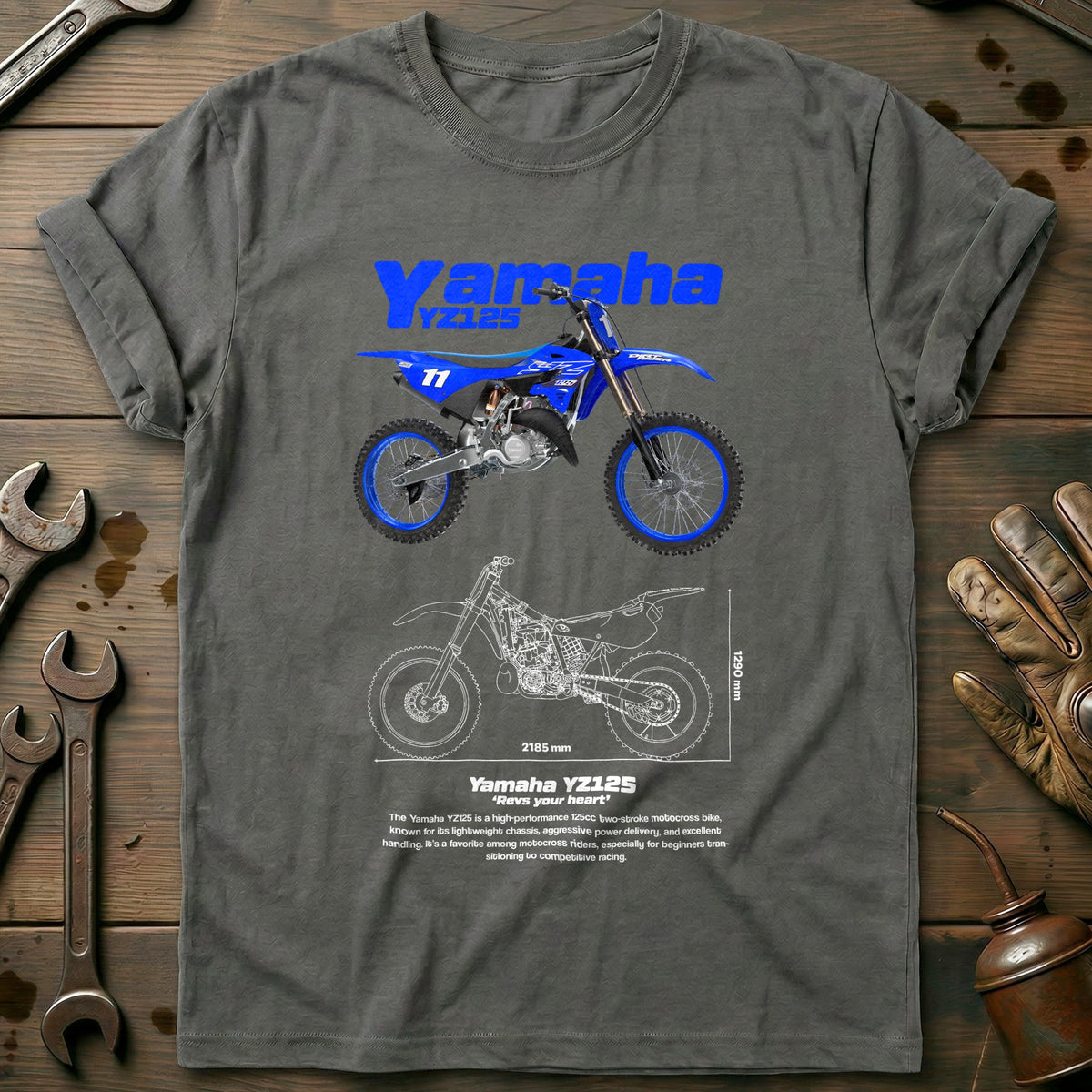 Charcoal - YAMAHA YZ  v2 w T Shirt