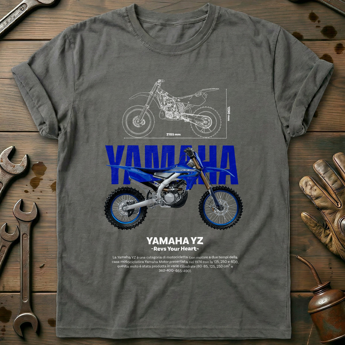Charcoal - YAMAHA YZ white (1) T Shirt