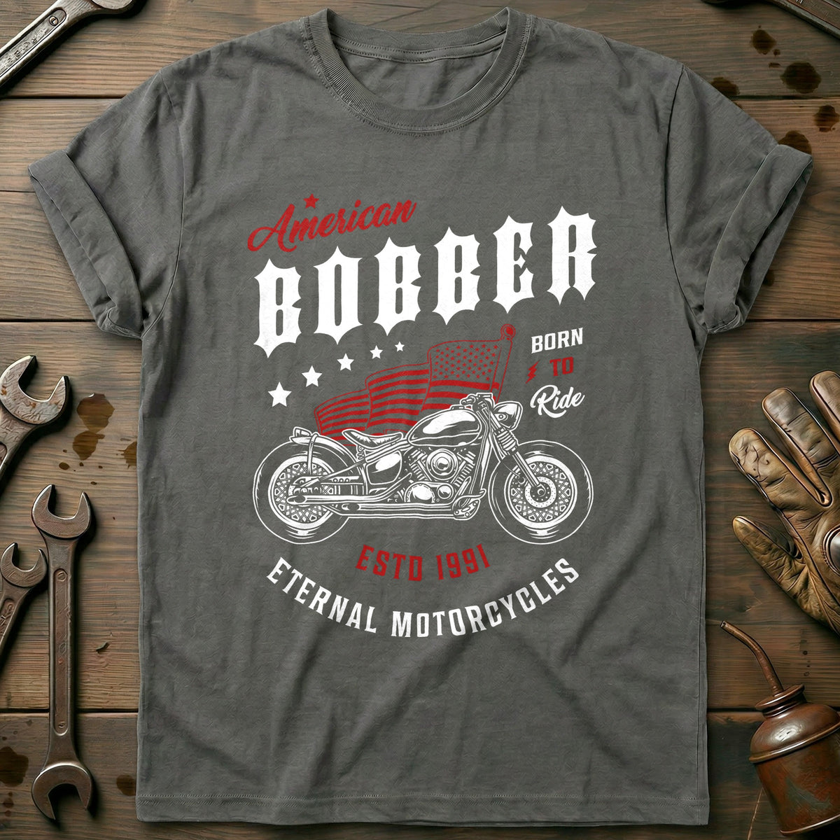 Charcoal - american bobber vintage T Shirt