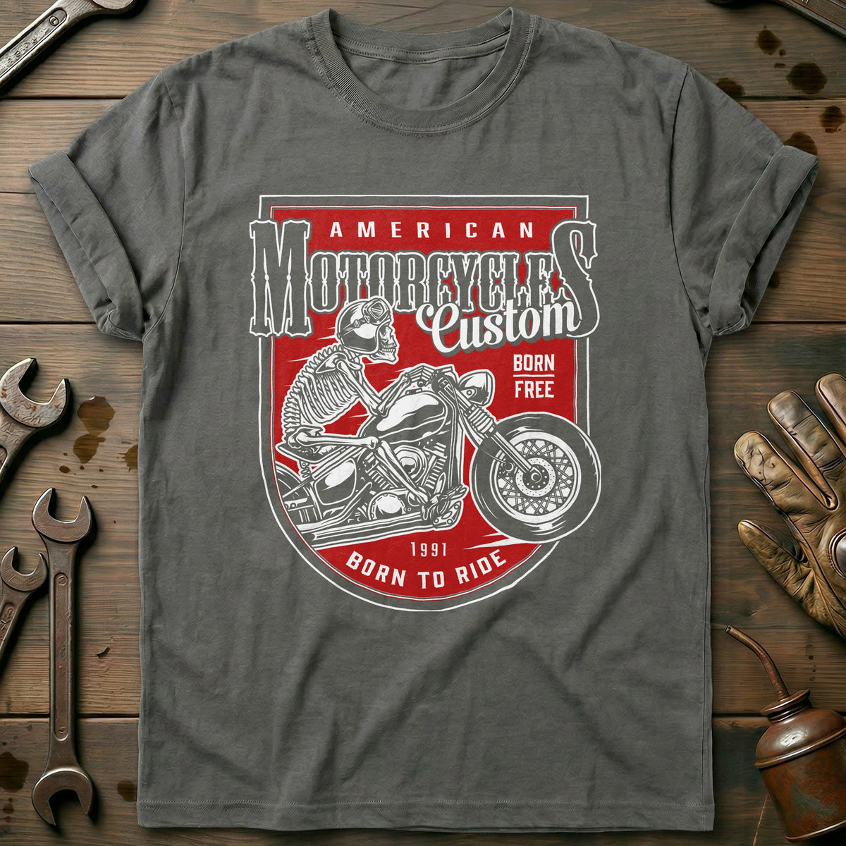 Charcoal - american born free T Shirt