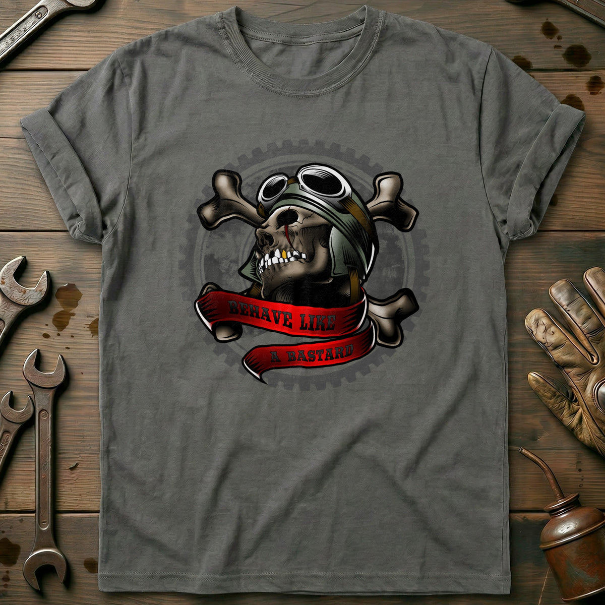 Charcoal - Bastxxx Skull - T-Shirt