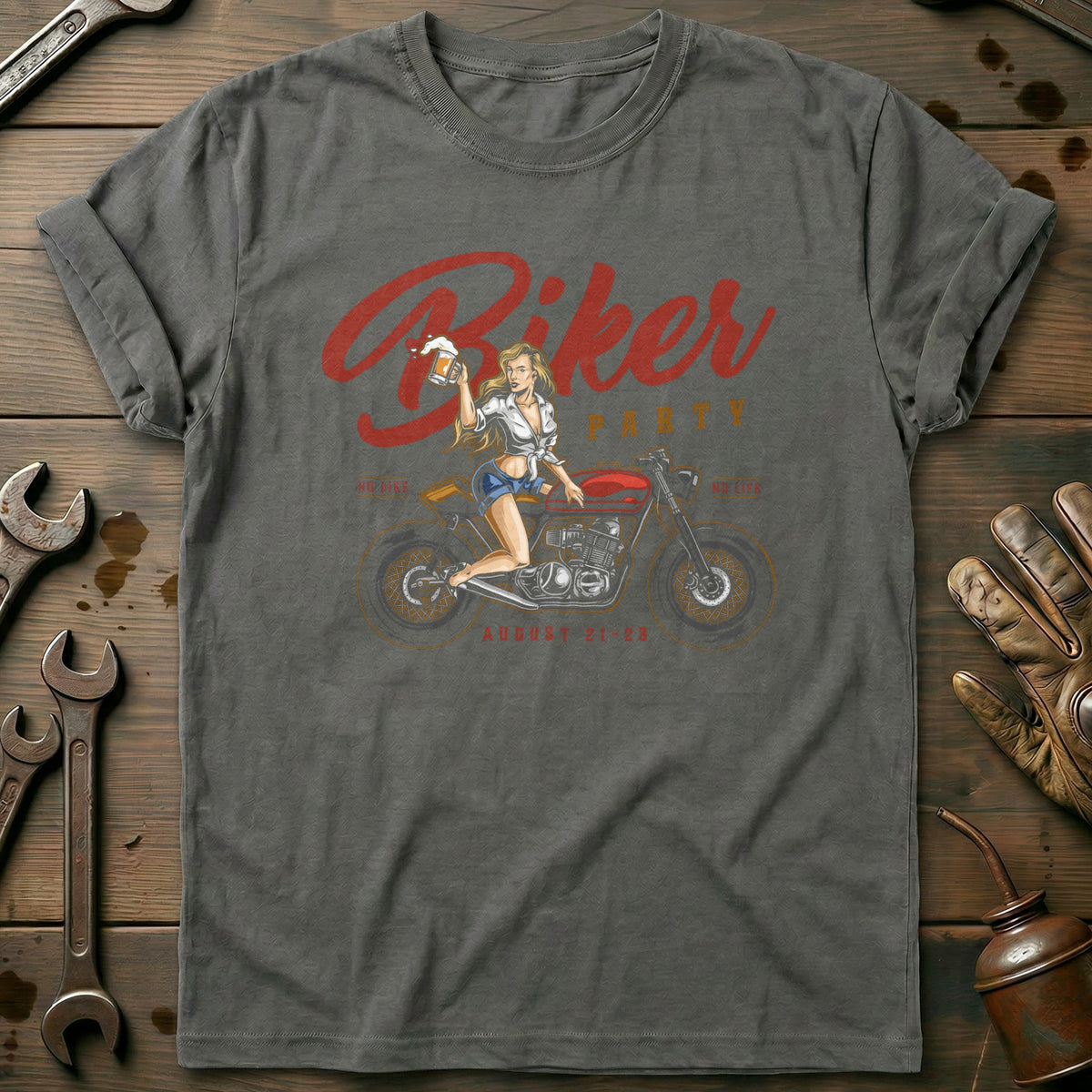 Charcoal - biker party vintage T Shirt