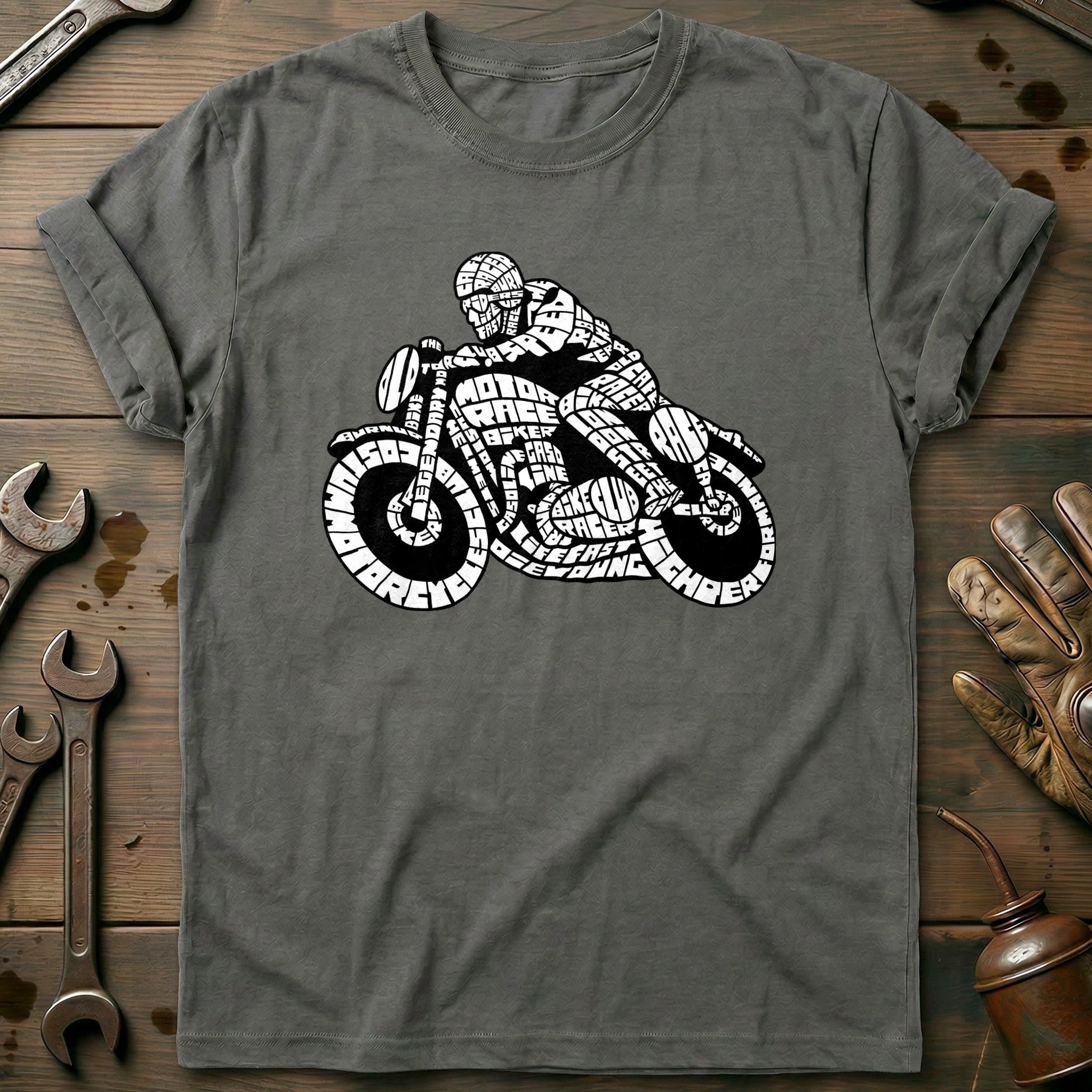 Charcoal - Bikers Cafe Racer T-Shirt